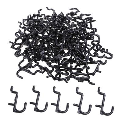 50 stuks/100 stuks Zwarte Pegboard J-vormige Haken Heavy Duty Plastic J-vormige Peg Haken Peg Board Gereedschap Organizer Slijtvast