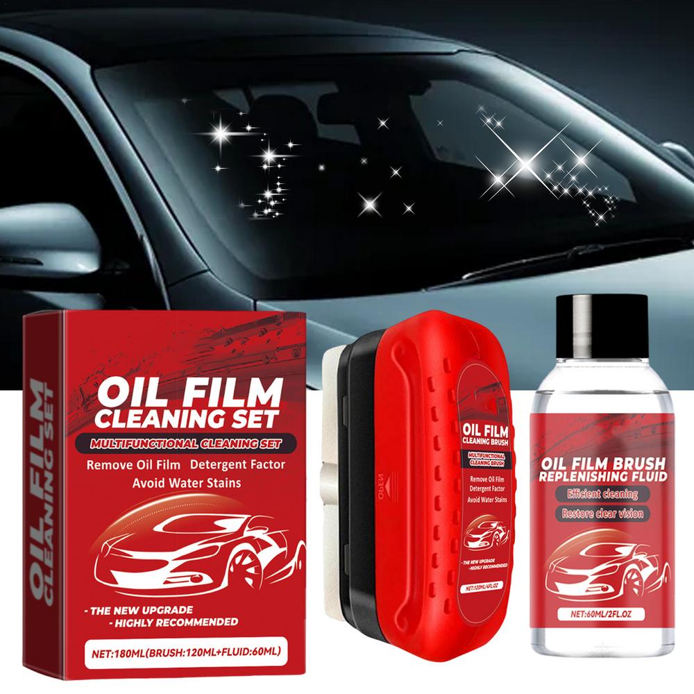 Car Glass Oil Film Cleaner Powerful Windshield Cleaner & Oil Film Remover Car Glass Cleaning Tool Car Oil Film Cleaning Brush