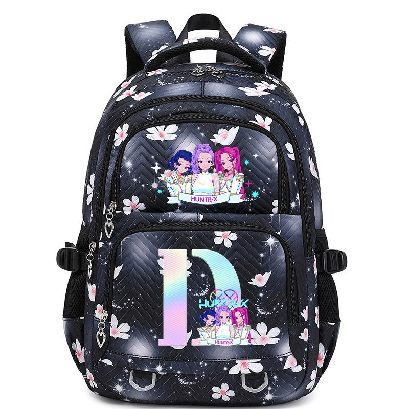 Animation Cartoon Letter Printing Large Capacity Shoulder Bag Lightweight Primary And Secondary School Students Leisure Schoolbag
