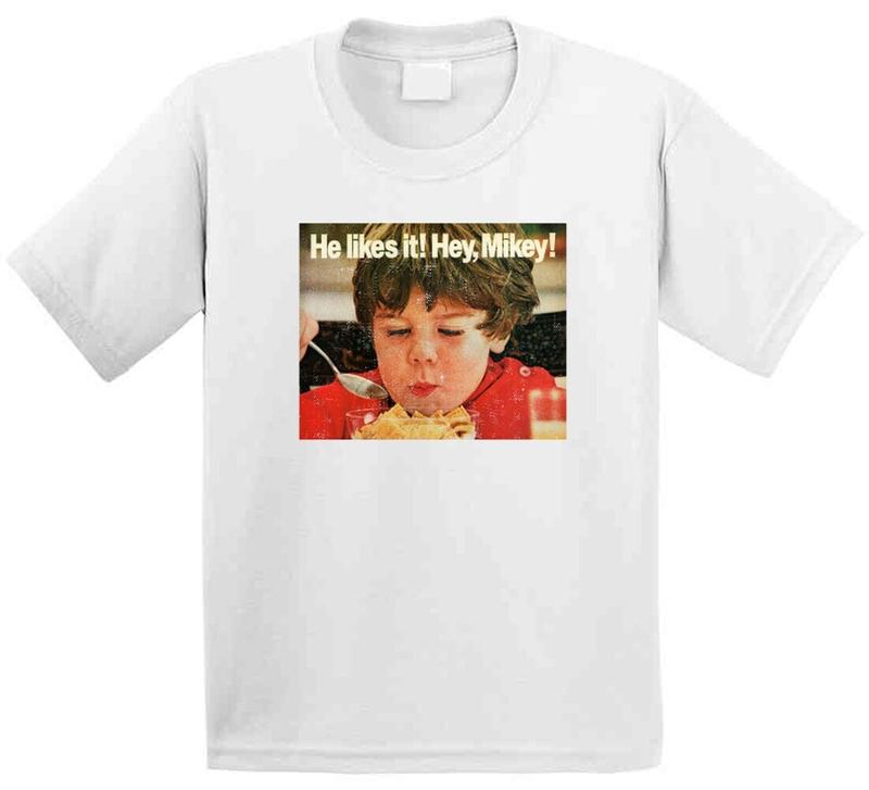 

He Likes It Hey Mikey Life Cereal Most Memorable Vintage Ad Slogan Unisex T-Shirt XL
