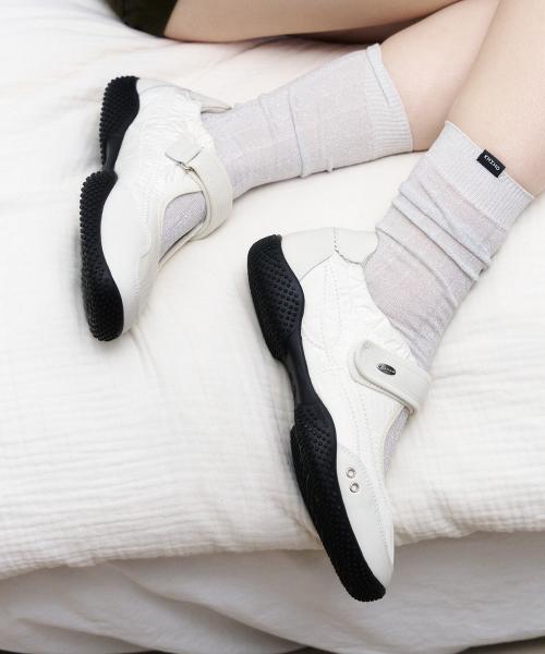 [Khiho] Lufa Shirring Velcro Sneakers K26-SH009
