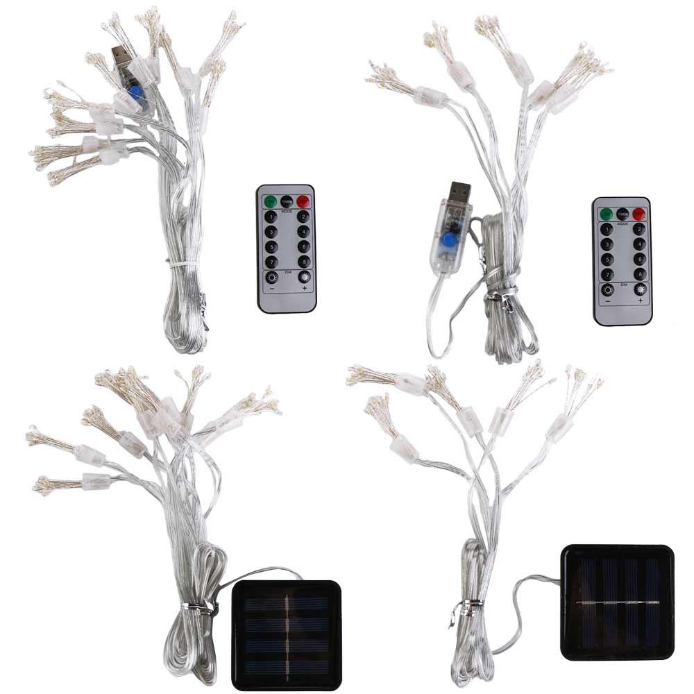 8 Lighting Modes LED Starburst Chain String Lights USB/Solar Fairy Light  Christmas