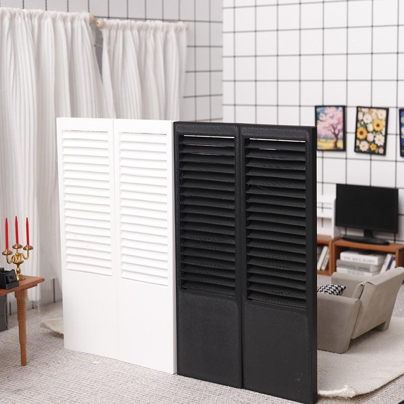 1/12 Dollhouse Miniature Shutter Window Model Dollhouse Home Bedroom Furniture Living Room Decor Pretend Play Accessories