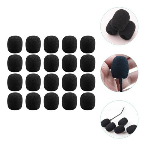 LIOOBO 40-Piece Microphone Sponge for Lavalier Microphones, Headsets, and Windscreens, Washable, Inner Diameter 5mm, 8mm, and 13mm, Set of 40 (Inner D