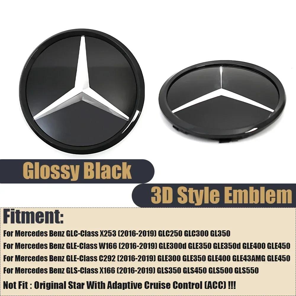 2025 Heißes Autoaufkleber Frontgrill Emblem Passend für Mercedes Benz GLC GLE GLS-Klasse X166 X253 Glänzender Stern Weiß Beleuchtetes Emblem