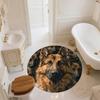 German Shepherd pattern round rug,Carpet Rug for Living Room Bedroom  Playroom ,Non-slip Floor Mat,Holiday Gifts and Birthday Gifts.