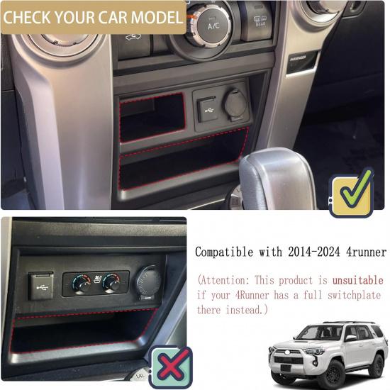 JDMCAR Storage Drawer Compatible With Toyota 4Runner Accessories 2014- 2024 Center Console Organizer Storage Cubby Box Interior Accessories