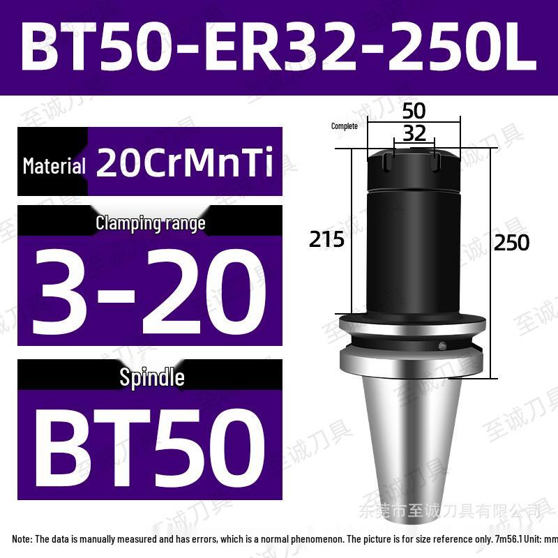 BT50-ER Collet Chuck Holder: Carburized & Blackened with ER Spring for CNC Machining