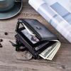 Newest Retro Buckle Men'S Wallet Luxury Brand Pu Leather 3 Fold Card Holder Multifunctional Double Zipper Coin Purse Carteras