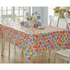 Newbridge Easter Egg Color Explosion Vinyl Flannel Backed Tablecloth, Cheerful Spring Easy Care Vinyl Tablecloth with Flannel Backing, 52 X 52 Inch