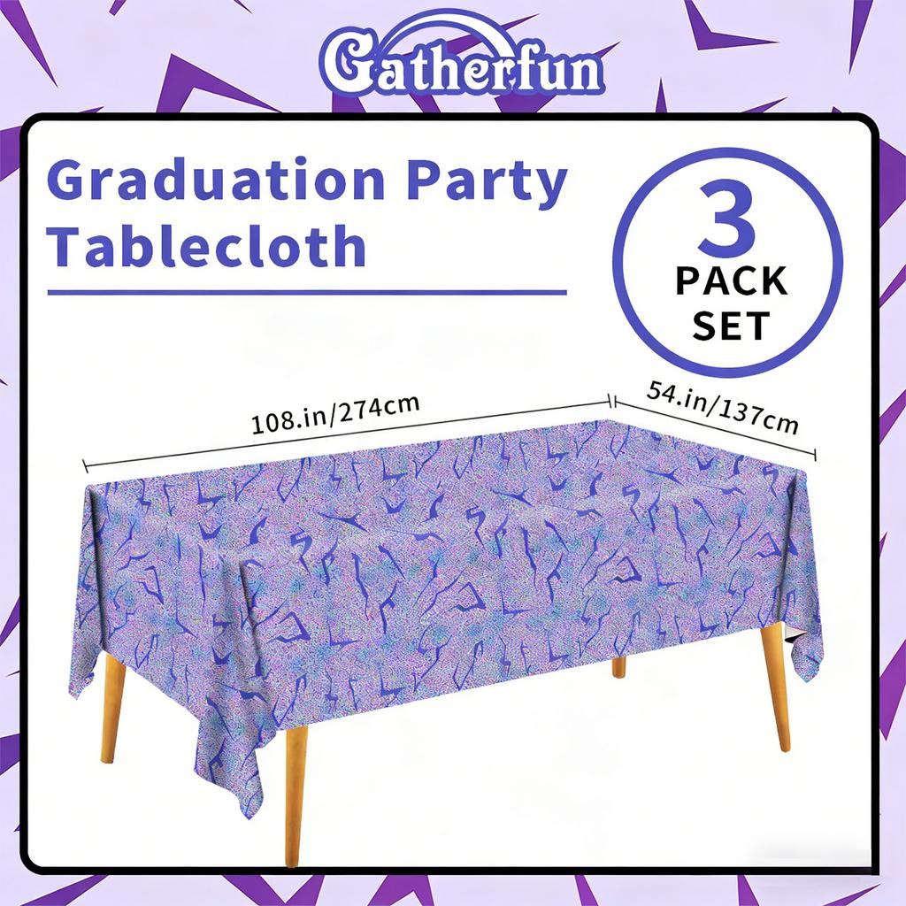 Purple Aluminum Film Tablecloth, Party Cartoon Children's Birthday Decoration Items, Set Up Party Dessert Table, Table Decoration Tablecloth.