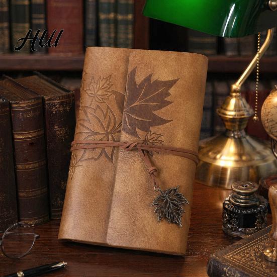 Loose Leaf Journal Vintage Faux Leather Journal, Refillable Notebook for Travel Office Daily Writing, A5 Style Size Lined Blank Dairy Planner,