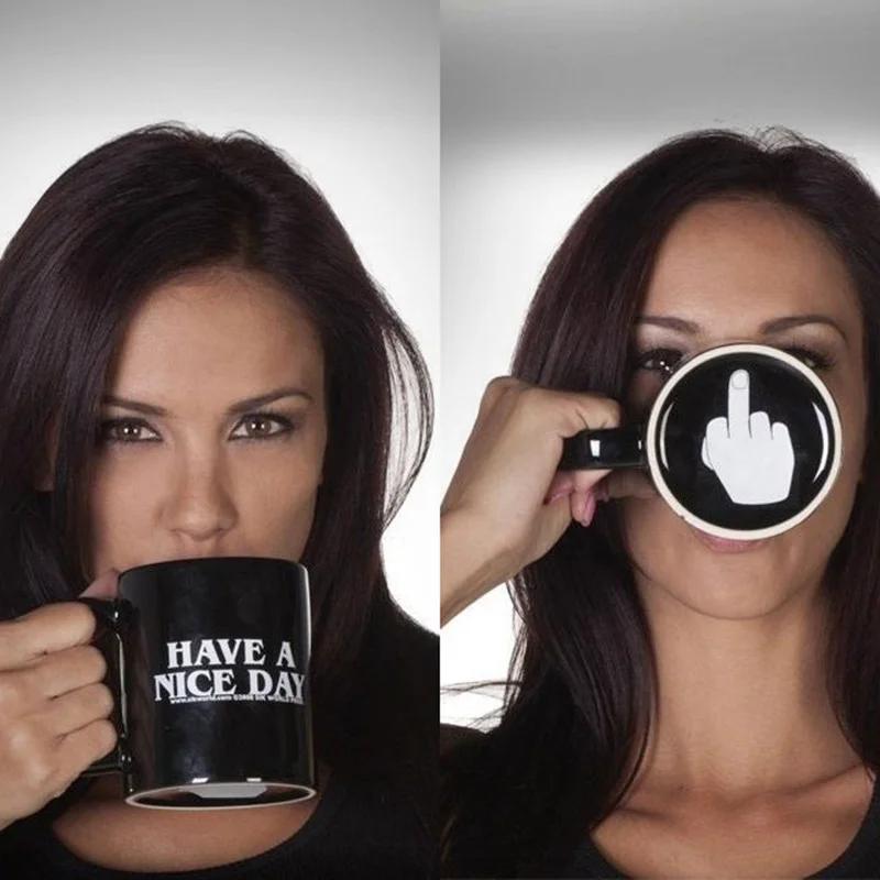 Creative Coffee Mug Middle Finger Funny Cup for Coffee Milk Tea  Nice Gifts