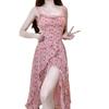 Women's Summer Floral Ruffle Spaghetti Strap Dress - Slimming Tea Dress with a Sweet, Age-Defying Design