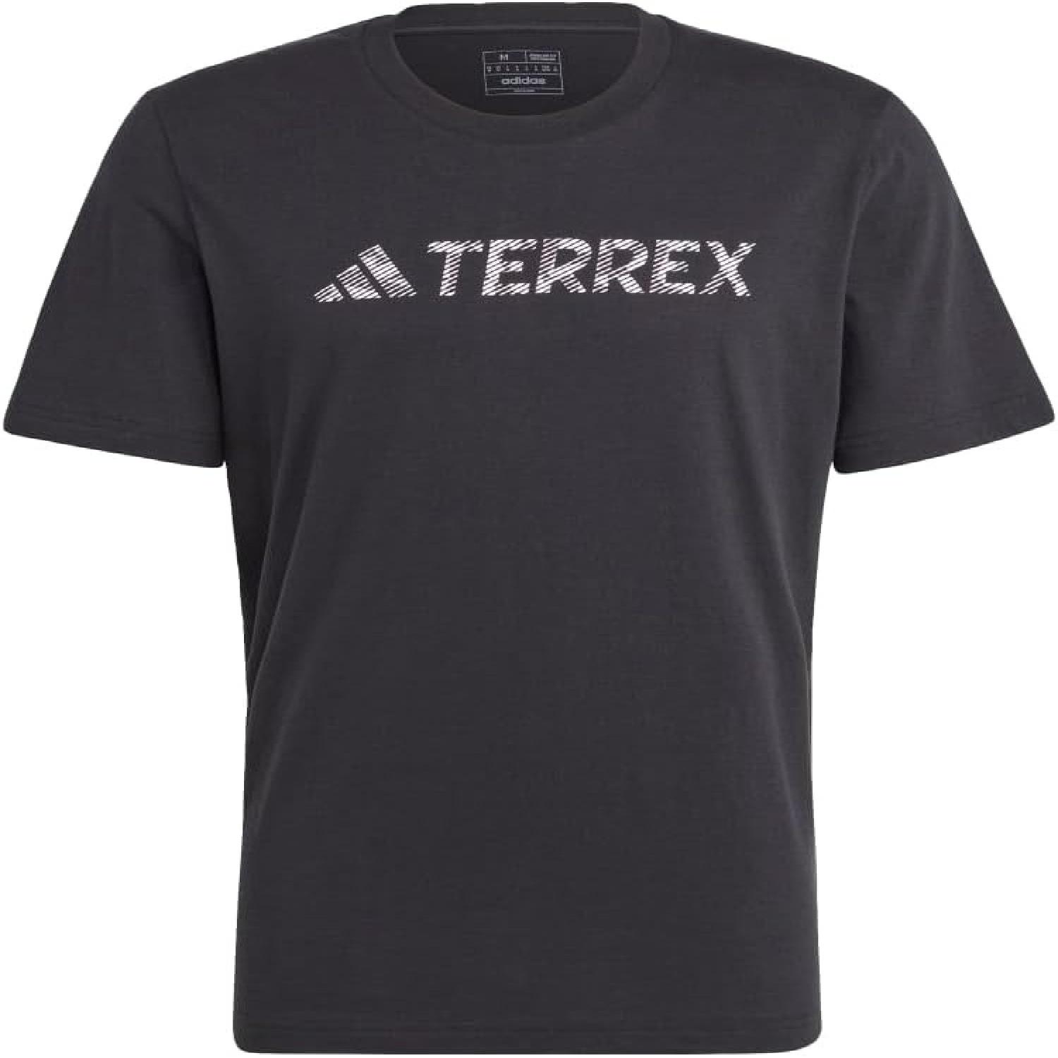 Мужская футболка adidas Terrex Classic Logo для хайкинга, Черная, Средняя S чёрный