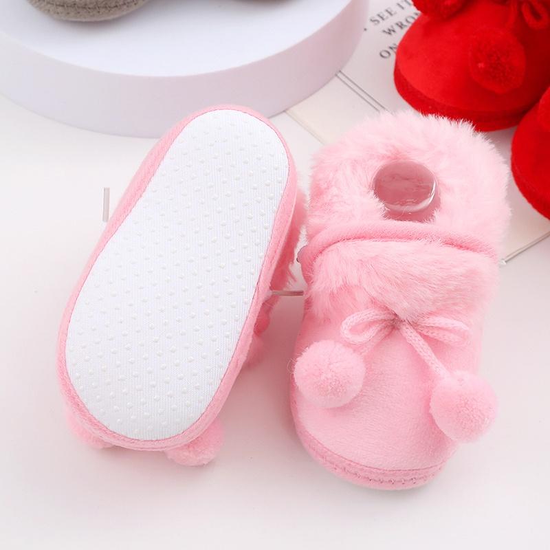 Baby Warm Shoes Bowknot Lace-up Soft and Comfortable Snow Boots
