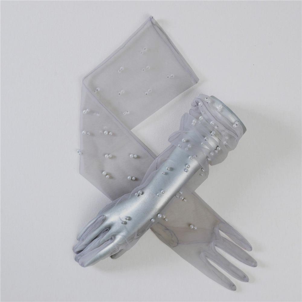 Long Banquet Gloves Mesh Evening Prom Decor New Wedding Bridal Gloves  Clothing Accessories