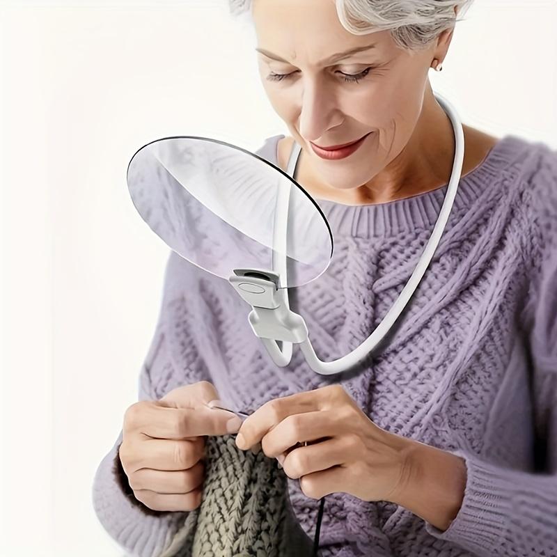 5X Hands-Free Magnifying Glass, Large Magnifer with Flexible Gooseneck for Neck Wear, Magnifying Glass with 5.12" Lens for Reading, Close Work,