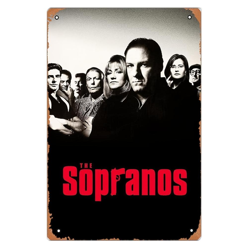 The Sopranos Vintage Metal Tin Sign, Classic TV Series Wall Decor, Retro Art Poster, Weatherproof Iron Painting for Indoor