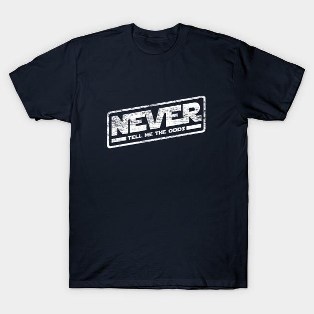 

Men Black Print T-shirt Never Tell Me The Odds No-Cut Transfer Paper Print Cotton Tshirt 4XL Темно-синій