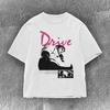 Drive Movie Retro Graphic T‑Shirt Unisex Loose Soft Cotton Short Sleeve Tee Vintage Film Poster Print Oversized Casual Streetwear Top for Men Women