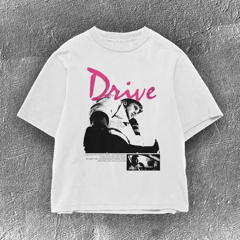 Drive Movie Retro Graphic T‑Shirt Unisex Loose Soft Cotton Short Sleeve Tee Vintage Film Poster Print Oversized Casual Streetwear Top for Men Women
