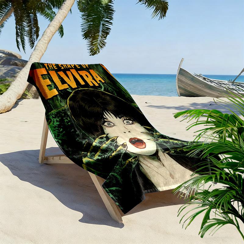 Пляжное полотенце Elvira 2D, большое, мягкое, быстросохнущее, для пляжа, кемпинга, плаванияSSTJ0917551