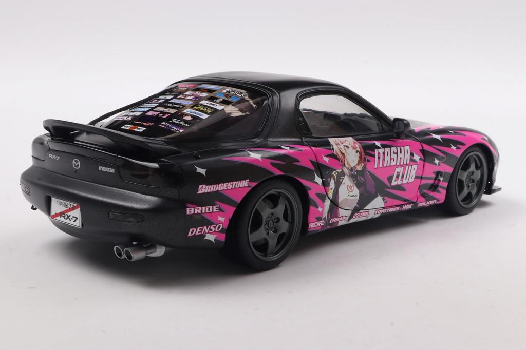 SOLIDO 1/18 Scale Mazda RX-7 (FD3S) Solid Works Itasha 1999 (Black/Pink) Finished Model (S1810605)