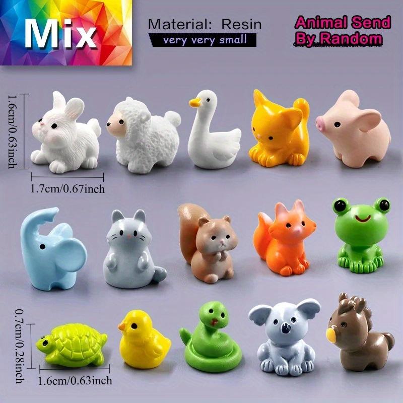 15Pcs Easter Rabbit Squirrel Elephant Fox Sheep Duck Pig Cat Frog Snake Figurine Miniature Fairy Garden Decoration Accessories