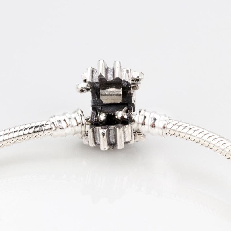 Náramek z mincovního stříbra S925 s řetízkem typu hadí kost a přívěsky ve tvaru hvězdy a sněhové vločky