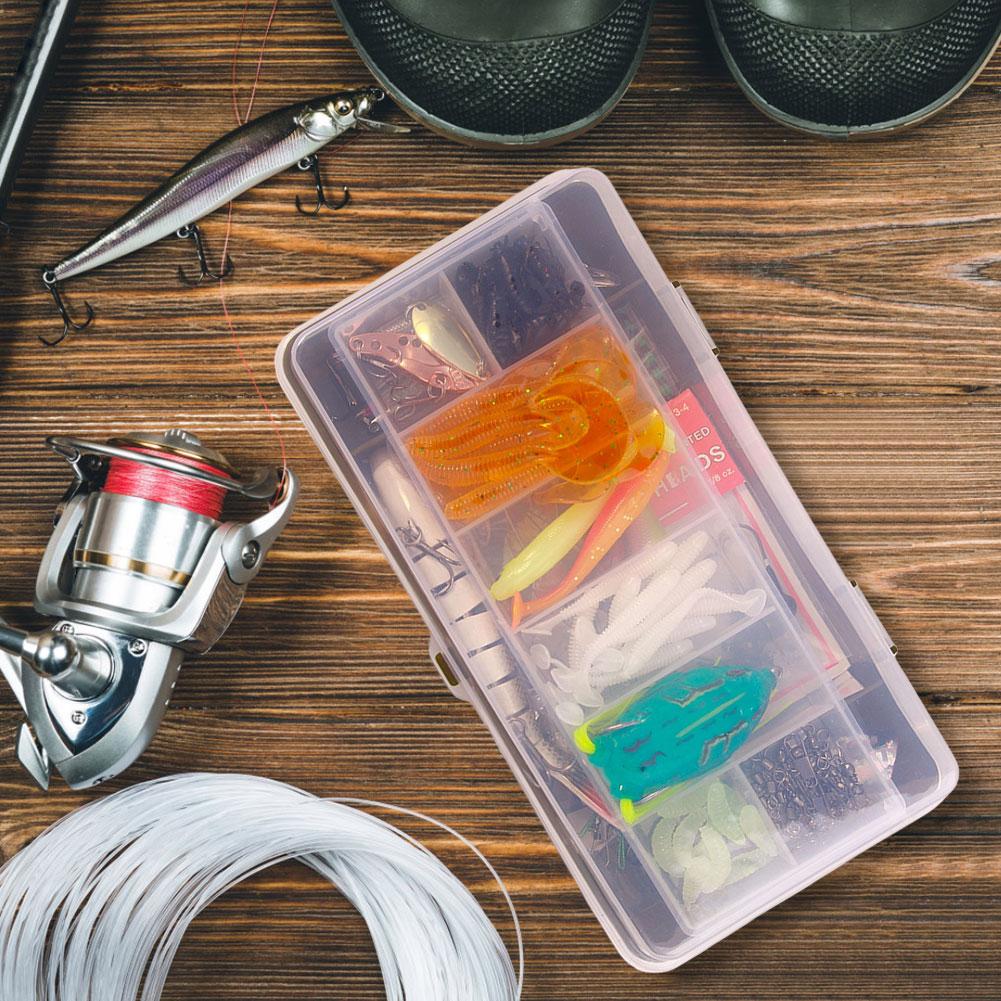 Mixed Fishing Lure Kit Soft and Hard Bait Hooks Swivels with Tackle Box Fishing Lures Set for Bass Pike Crank
