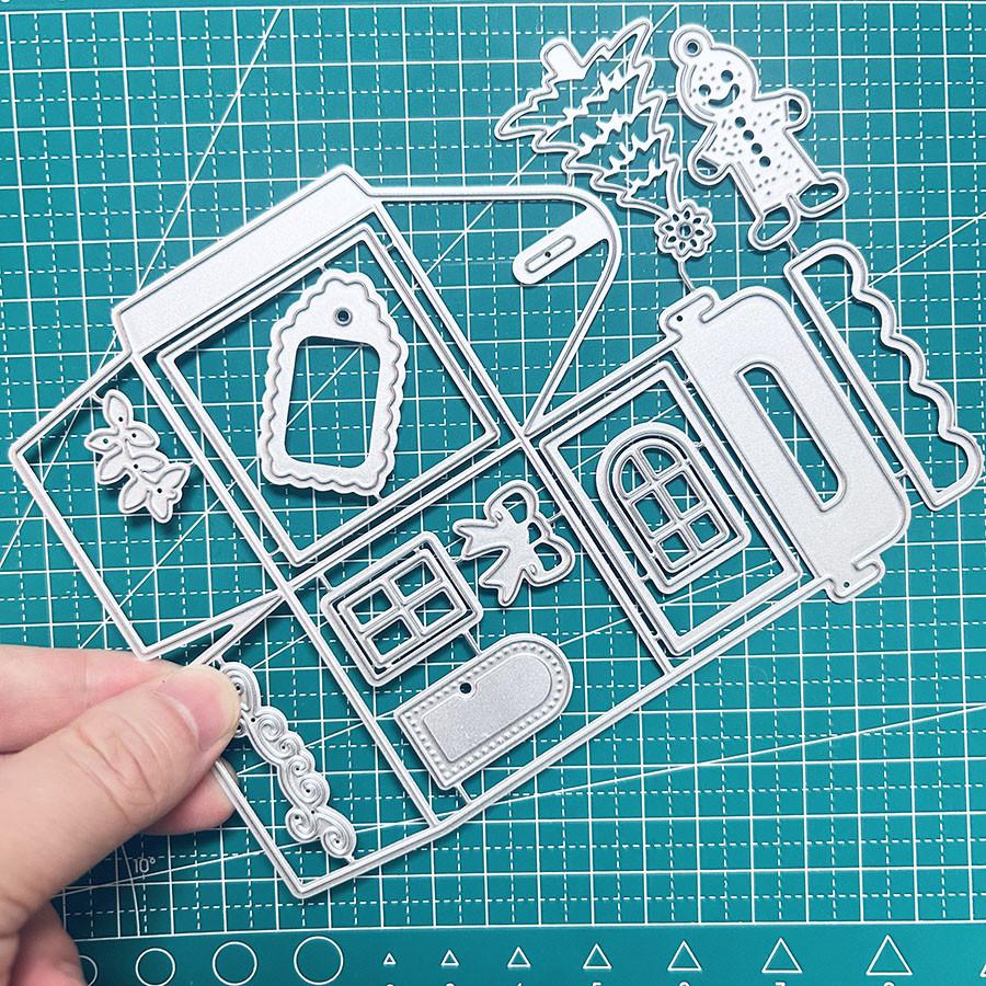 Julklappsask Metall Skärmdödsstenciler Stencil För DIY Scrapbooking Fotoalbum Prägling Papperskort Hantverk Diecuts