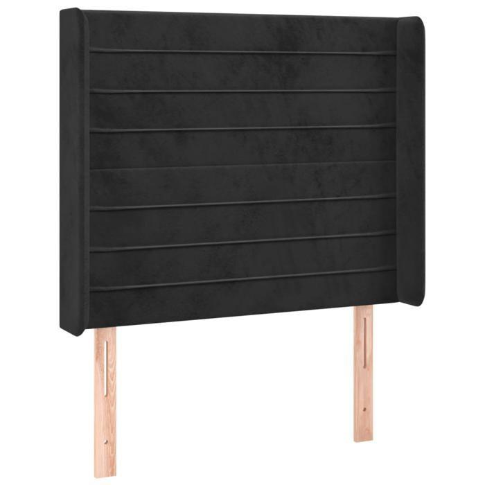 Exclusive House - Headboard with Ears Black 83x16x118/128 Cm Velvet