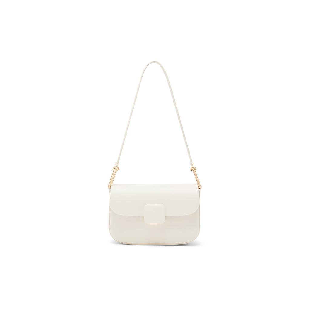 New CHARLES&KEITH PU Small CK Bag Small Square Bag Shoulder Bag Women's Cream Milk White/Fuchsia CK2-20270818-2