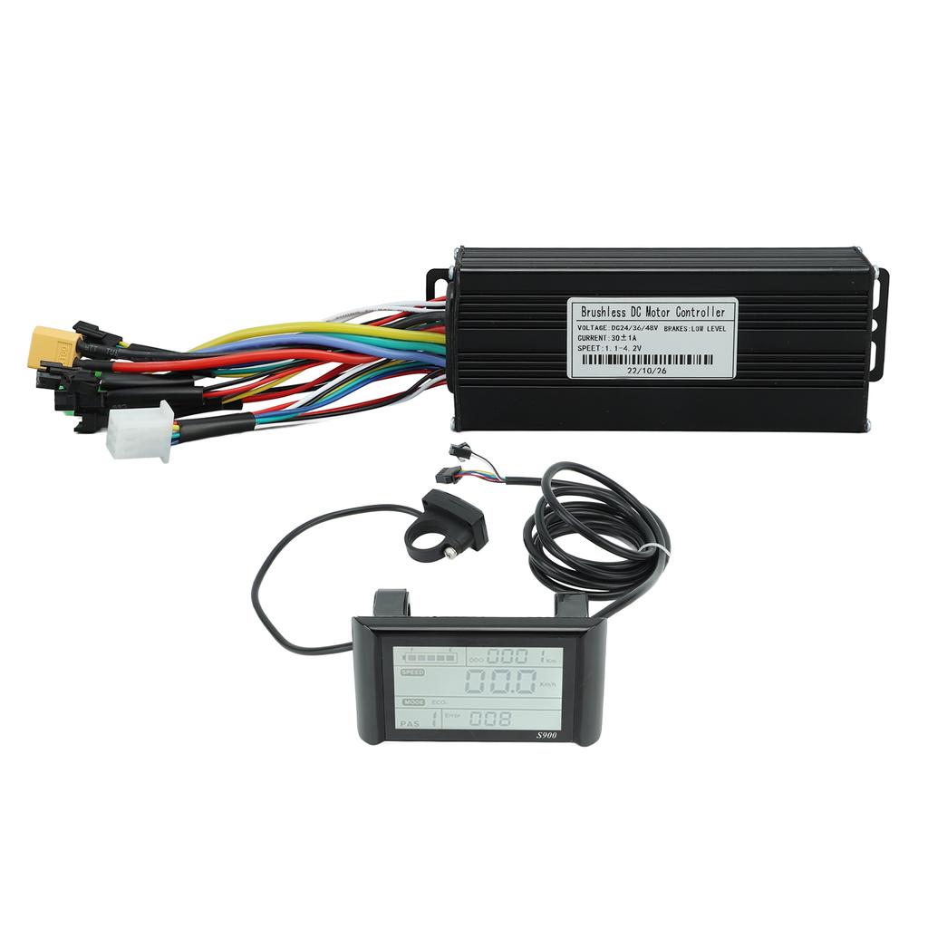 Kit de Conversión para Bicicleta Eléctrica Controlador de 3 Modos 30A 24V 36V 48V 1000?Medidor de panel LCD de 1500W