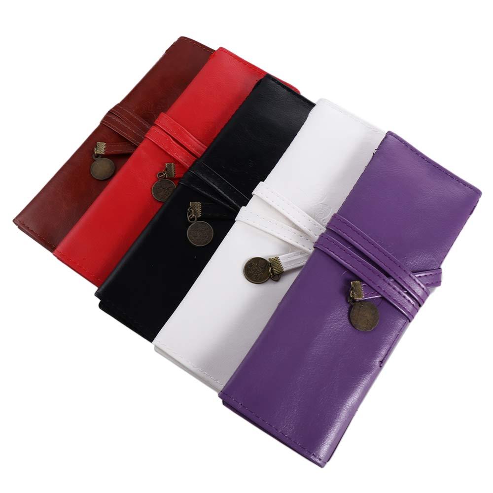 Organizator Retro Pentru Fete Piele PU Geantă Rulou pentru Creioane Toc de Creioane Vintage Geantă pentru Cosmetice Geantă Rulou pentru Pixuri