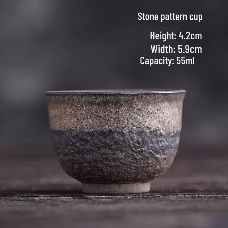 Ofis veya Ev İçin El Yapımı Retro Seramik Kung Fu Çay Fincanı