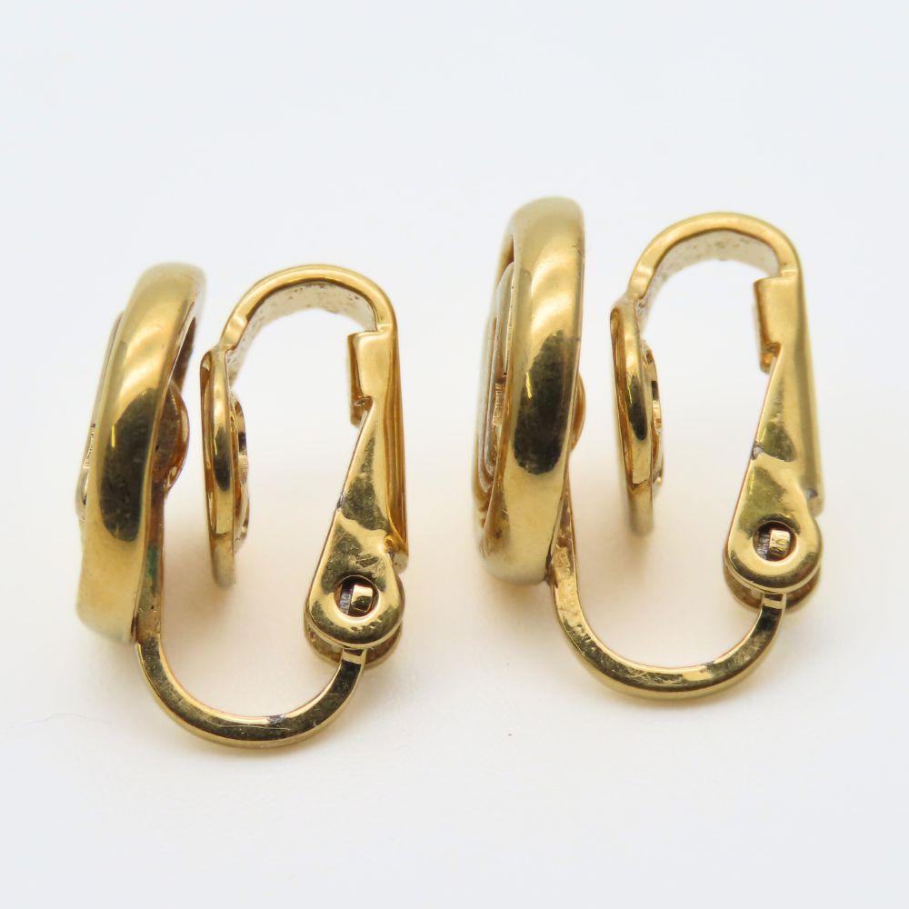 Used NINA RICCI Earring metal 3.2g gold logo