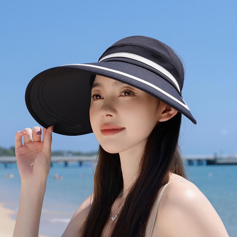 Summer Wide Brim Sun Hat With Polyester Fabric And Breathable Design For Casual Outdoor Wear