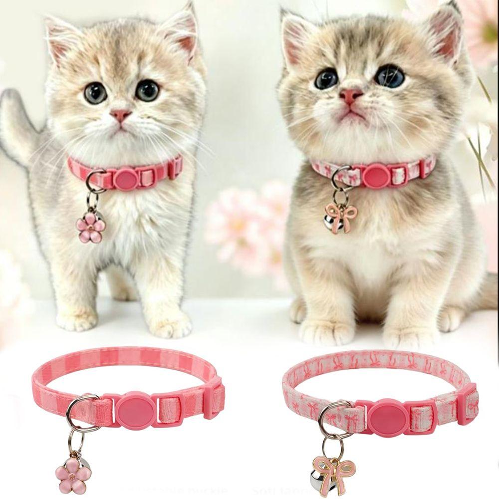 Adjustable Collar Pet Collar Bell Pendant Kitten Collar Cute Cat Neck Collar Cats Kittens