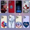 EMT EMS Ambulance Phone Case For iPhone 16,15,14,13,12,11,Mini,Pro,SE,MAX White Matte Shockproof Cover