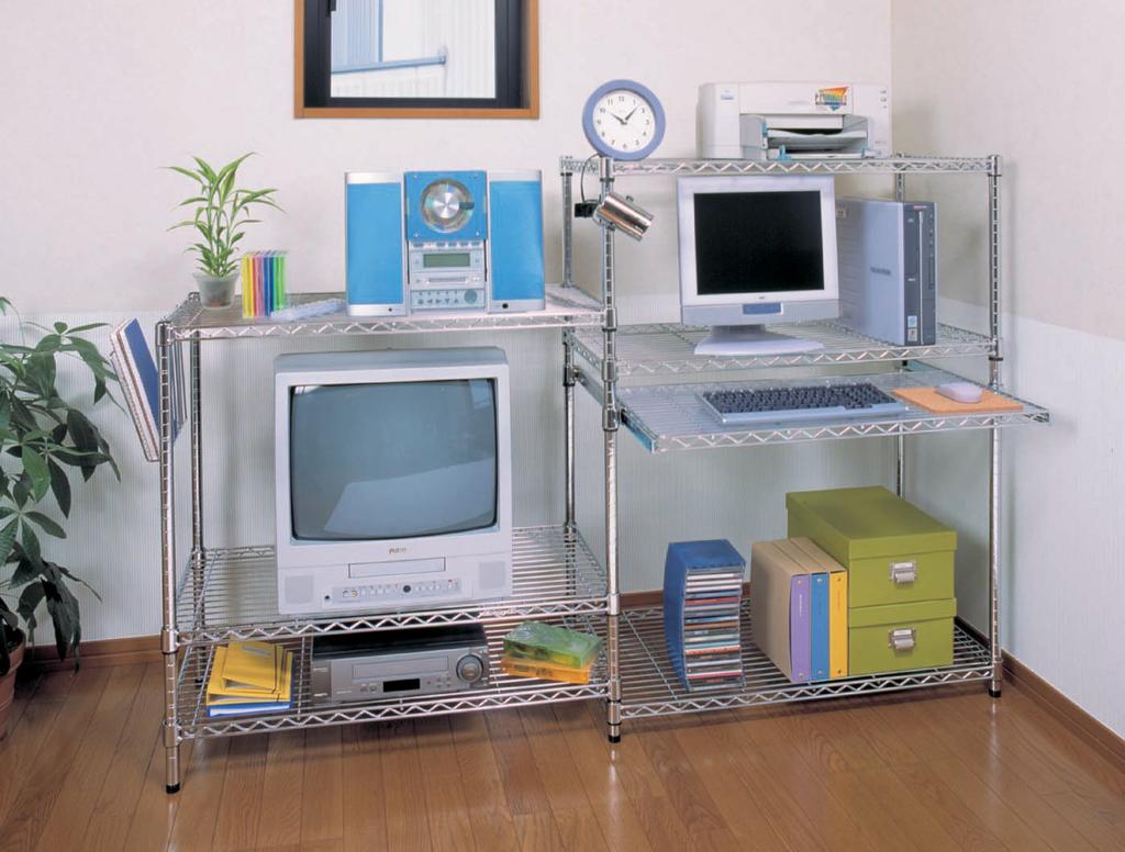 Iris Ohyama Metal Magazine Rack with Hooks, MR-3MR, Silver