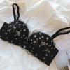 Black Push Up Bras For Women Wireless Floral Underwear Sexy Lace Lady Bras Girls Inner Tops Bras
