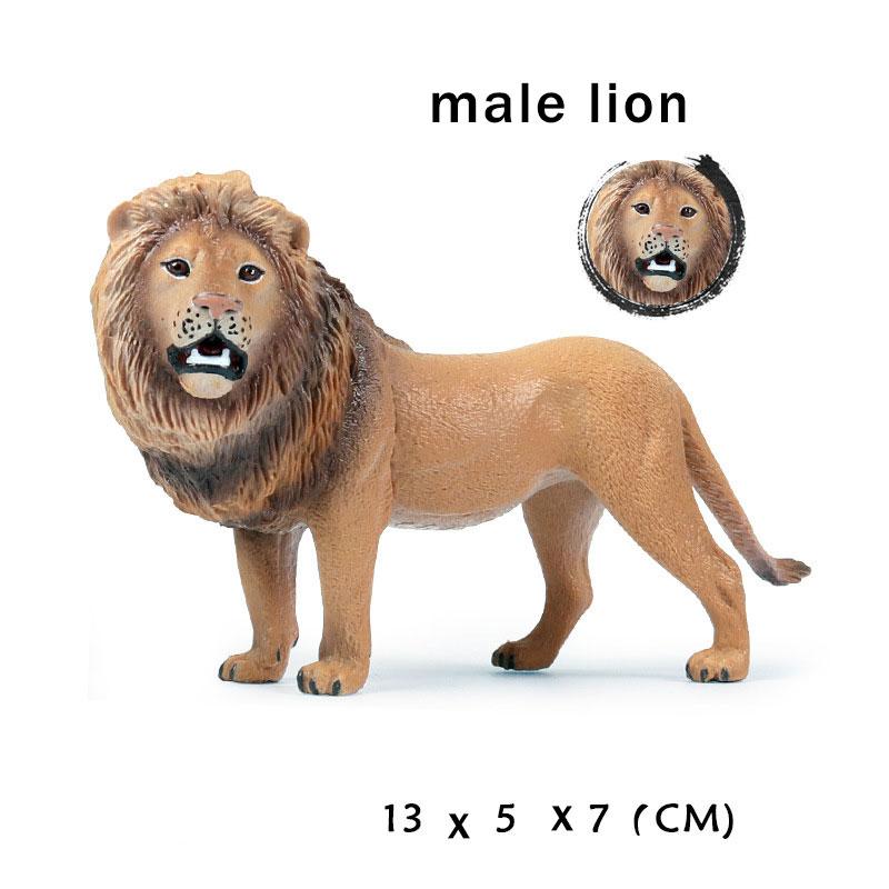 

19 стилей, имитация животного, модель дикого твердого пластика, слона, носорога, бурого медведя, тигра, льва, леопарда, лошади, модель игрушки, украшения Male lion