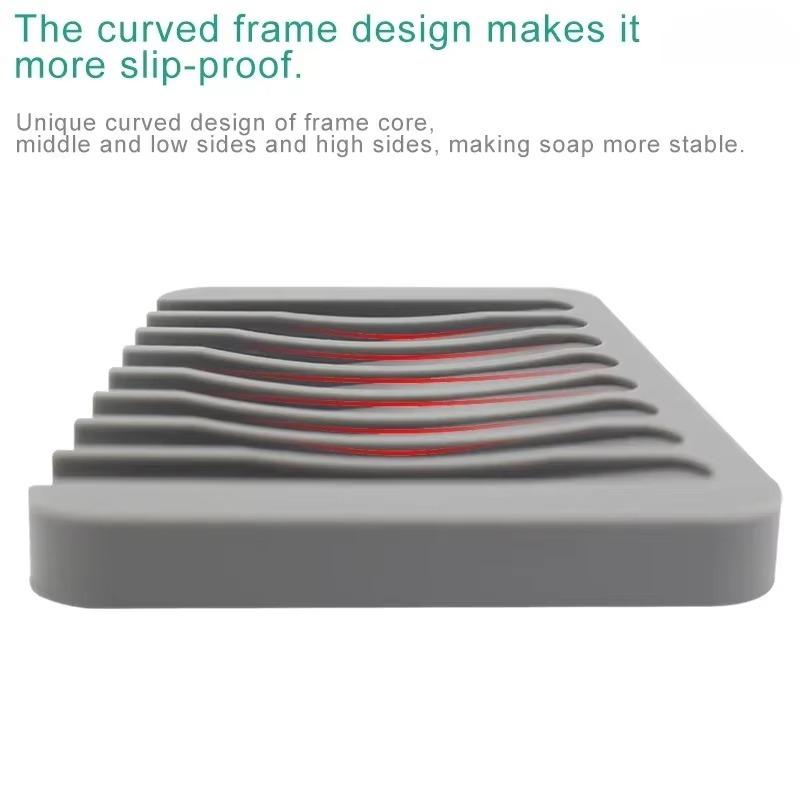 Self Draining Soap Holder Silicone Soap Dish Storage Holder Soap Box Draining Kitchen Sink Sponge Tray Bathroom Accessories