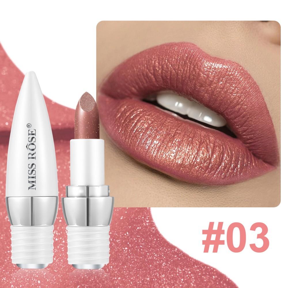 Diamant Glitters Lippenstift, Shimmer Metallic Lip Crème, Langhoudende Waterdichte Sprankelende Lip Make-up, 6 Kleuren Beschikbaar brown