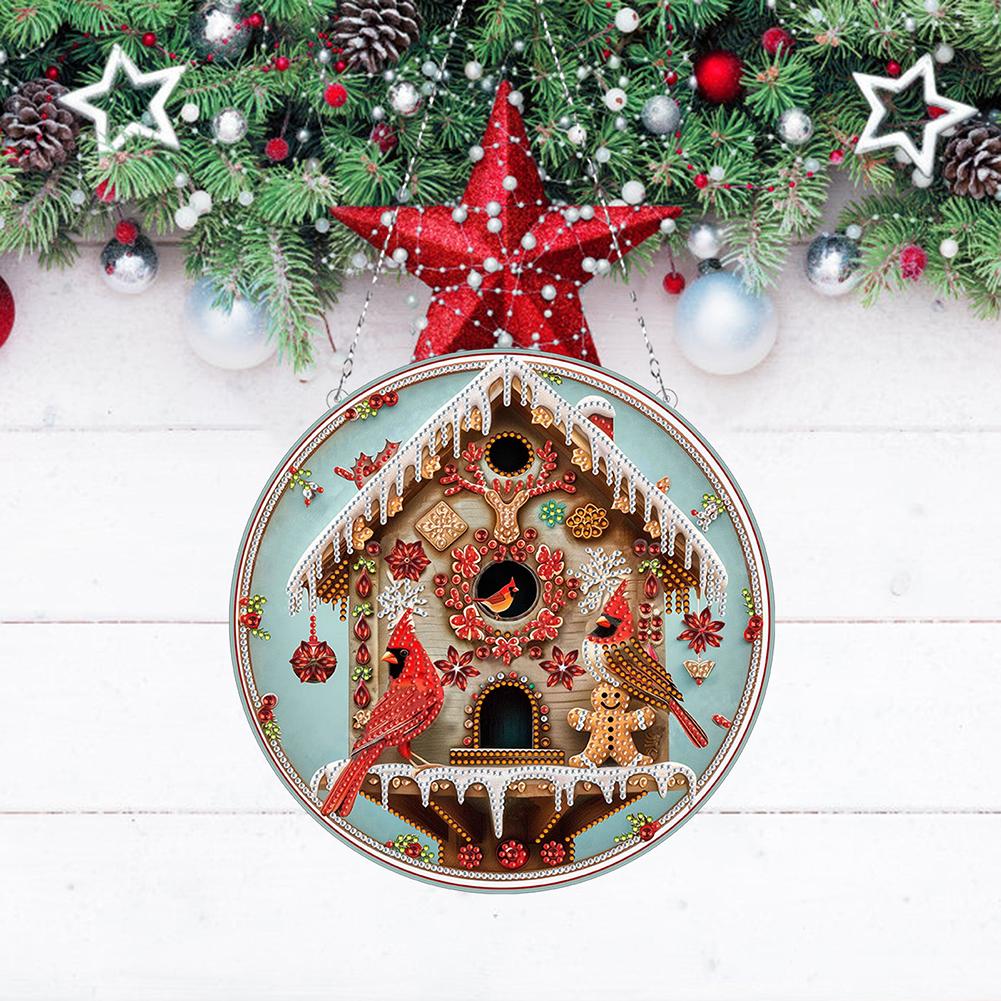 Christmas Diamond Art Hanging Pendant Acrylic 5D DIY Diamond Painting Dots Pendant Diamond Painting Hanging Ornaments for Adults