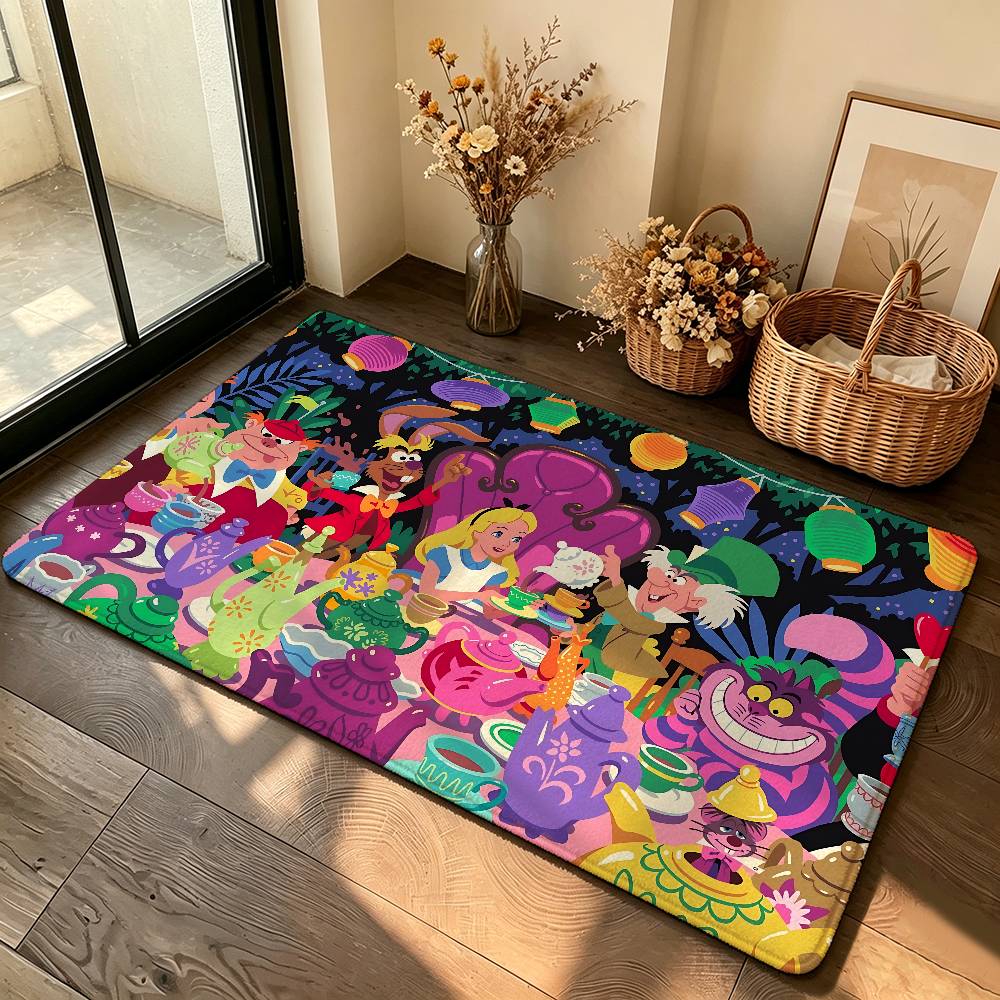 Classic Anime-A-alice In-W-wonderlandS Cute Carpet Bathroom Anti-slip Mat Door Mat Home Decoration Mat Entrance Door Mat