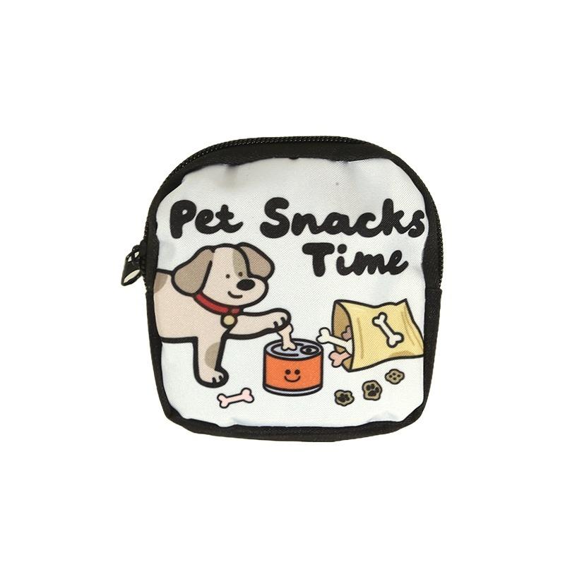 Portable Dog Treat Bag with Dog Print Zipper and Hook Pet Training Set for Outdoor Walking Convenient Simple Training Accessories Dog Snack Bag Style A