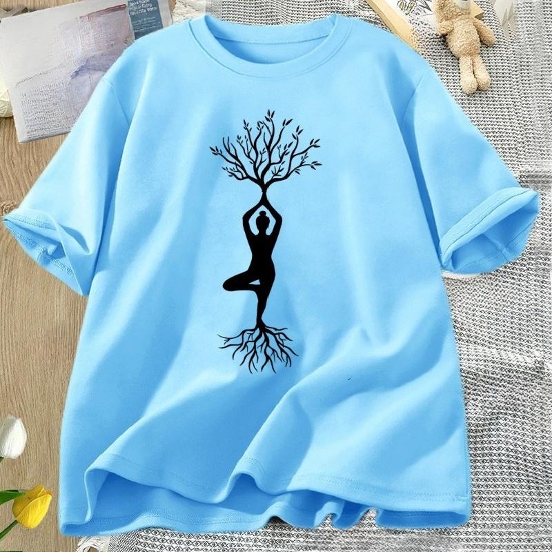 Yoga T Shirt WOMEN Female Namaste TShirt Yogi Yoga Lover Tshirt Casual Cotton Short Sleeve Round Neck Tee Shirt WOMEN Clothing